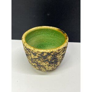 Vintage berkenbast birch bark pottery flower pot Brutalist Chamotte